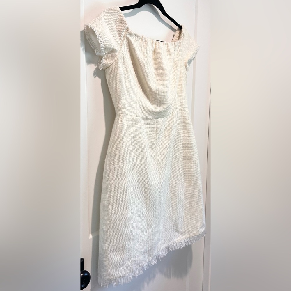 Nanette Lepore Cream Tweed Mini Dress NWT Size 4 Quiet Luxury Chic - Picture 5 of 12